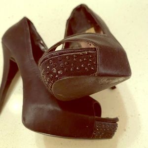 Steve Madden Satin platform stilettos.